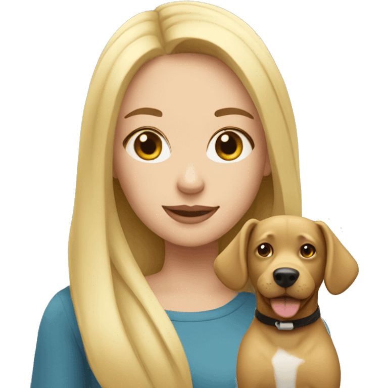 blonde girl with dog emoji