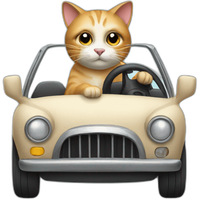 Cat driving a car emoji