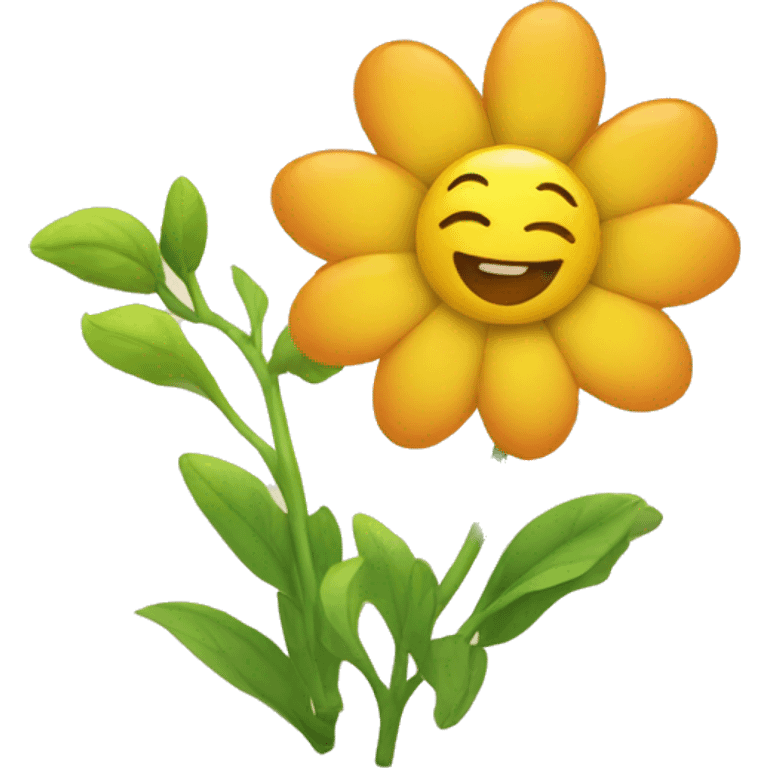 joyful flower emoji