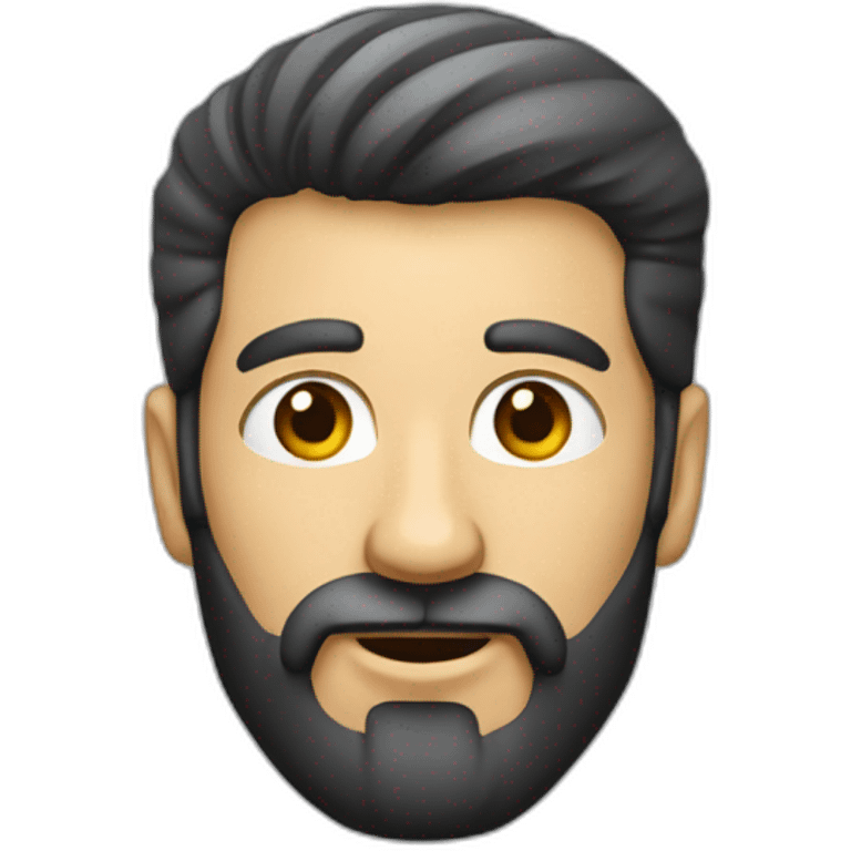 Homme tête carré barbe emoji