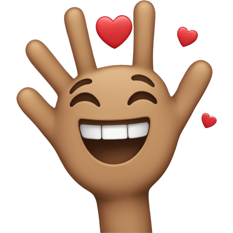 Emoji with heart hands smiling emoji