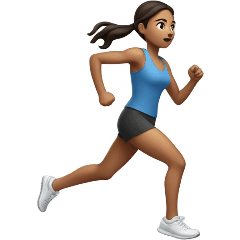 Brunette girl running ￼ emoji