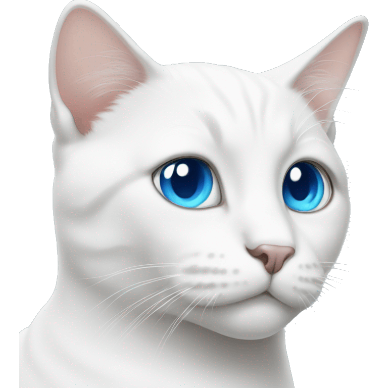 White cat with blue eyes emoji