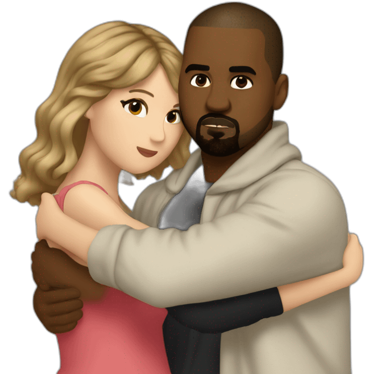 kanye and taylor swift hugging emoji