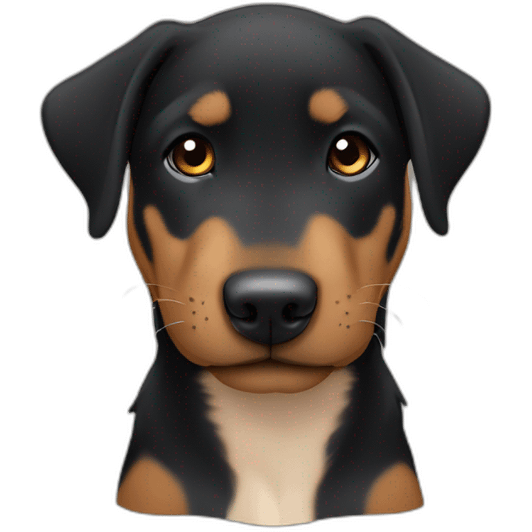 Sleeping black and brown beauceron puppy with white chest and chin emoji