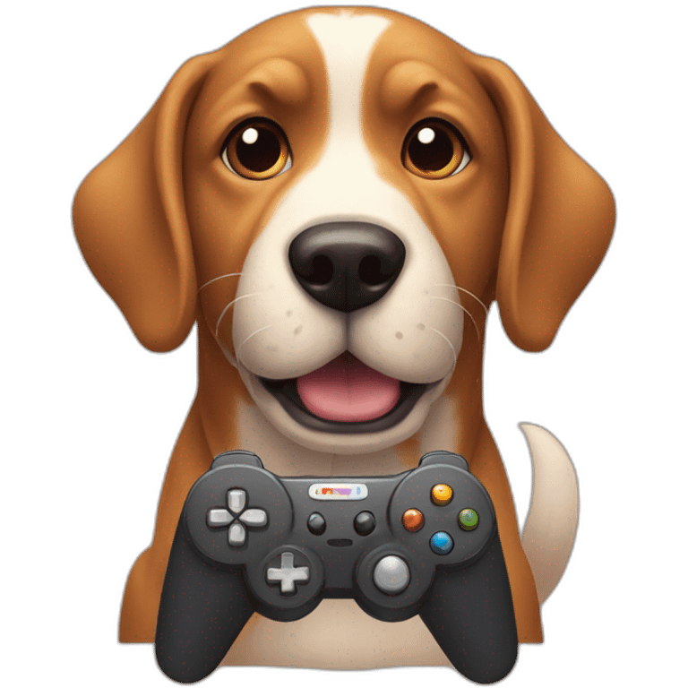 Dog playing video games emoji