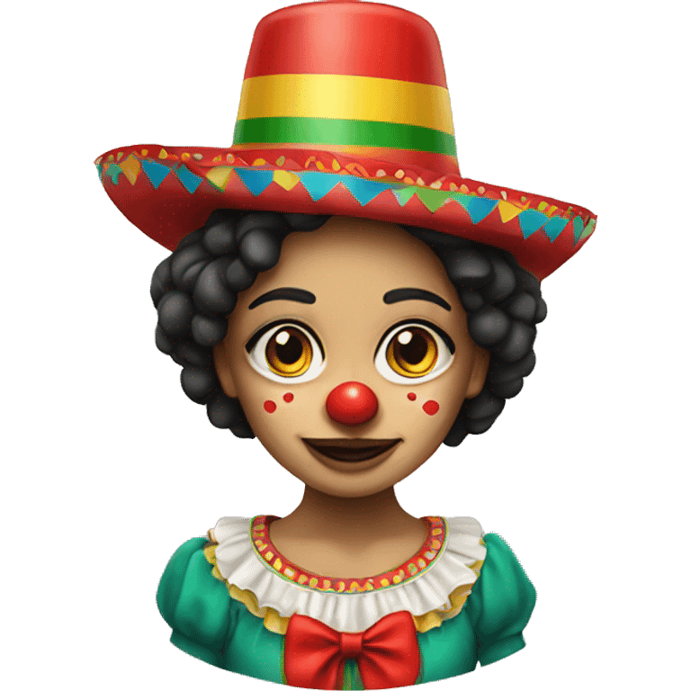 mexican girl as a clown emoji