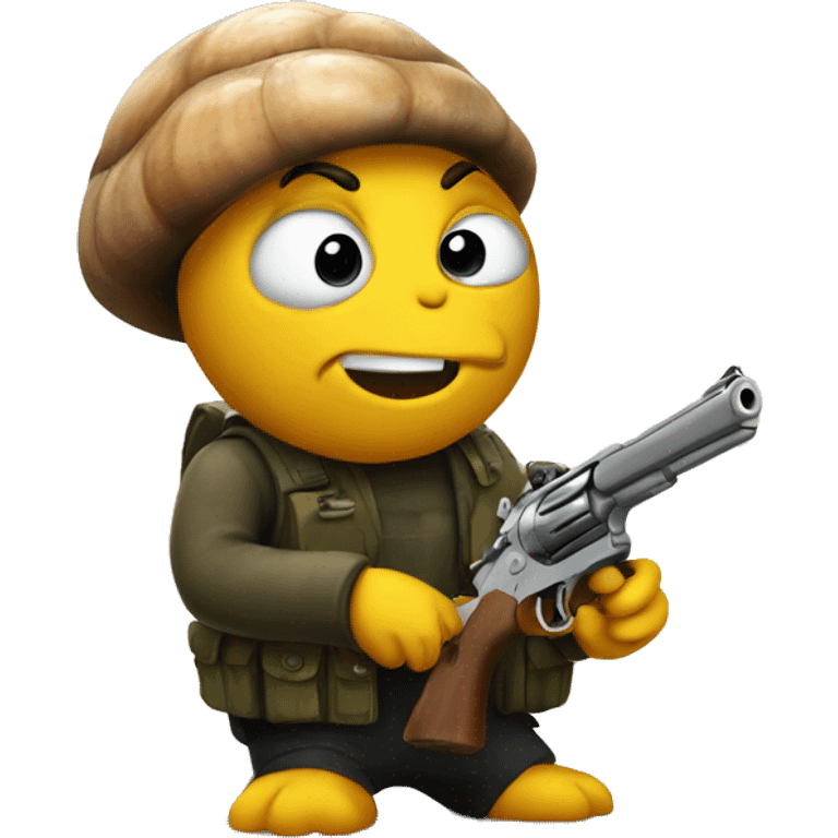 Snail holding gun emoji