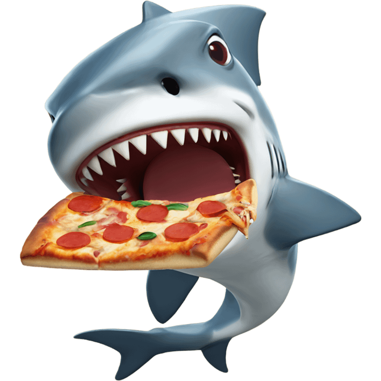 Shark eating pizza emoji