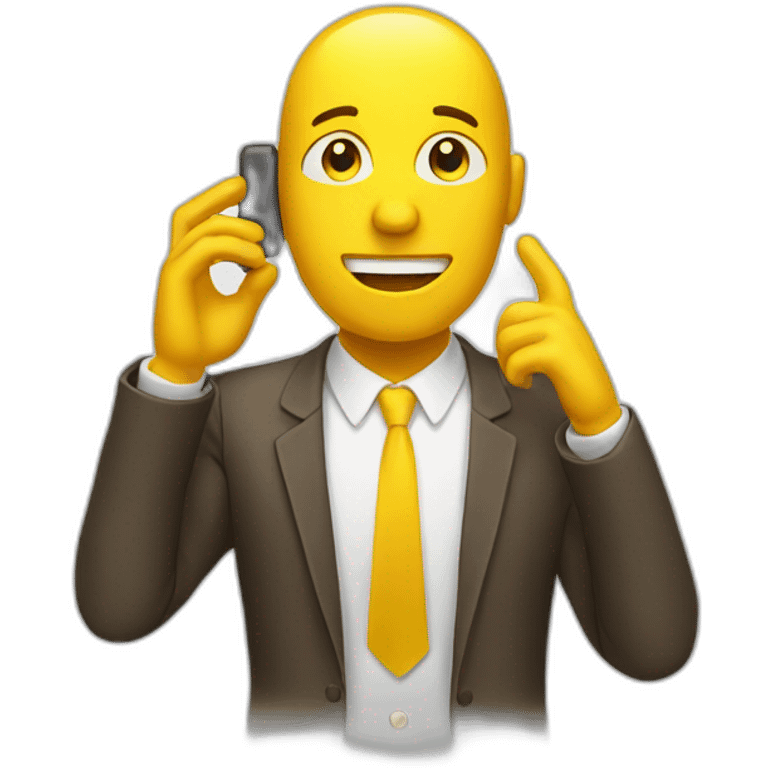 yellow man talking on smartphone emoji