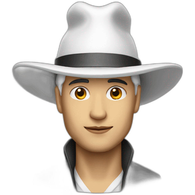 Man wearing a long pointy white hat  emoji