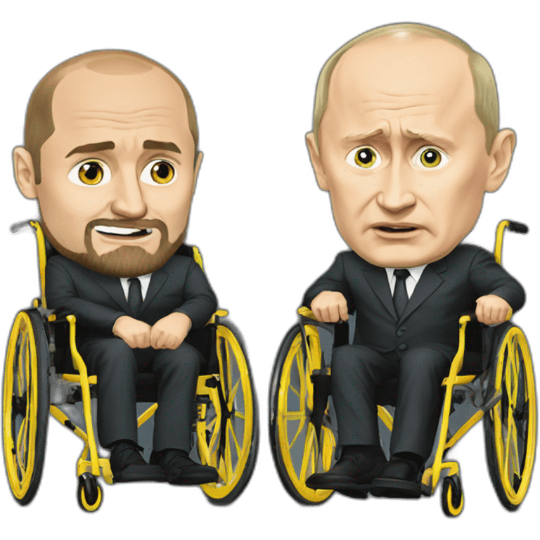 Crying Ramzan Kadyrov and angry vladimir putin golden wheelchairs emoji