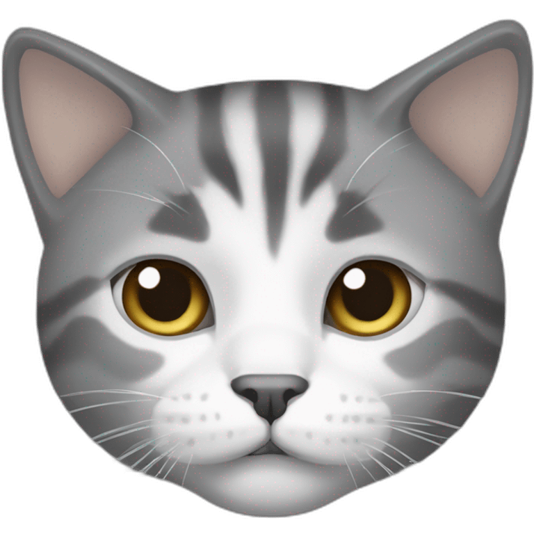 grey and white cat Rambo style emoji