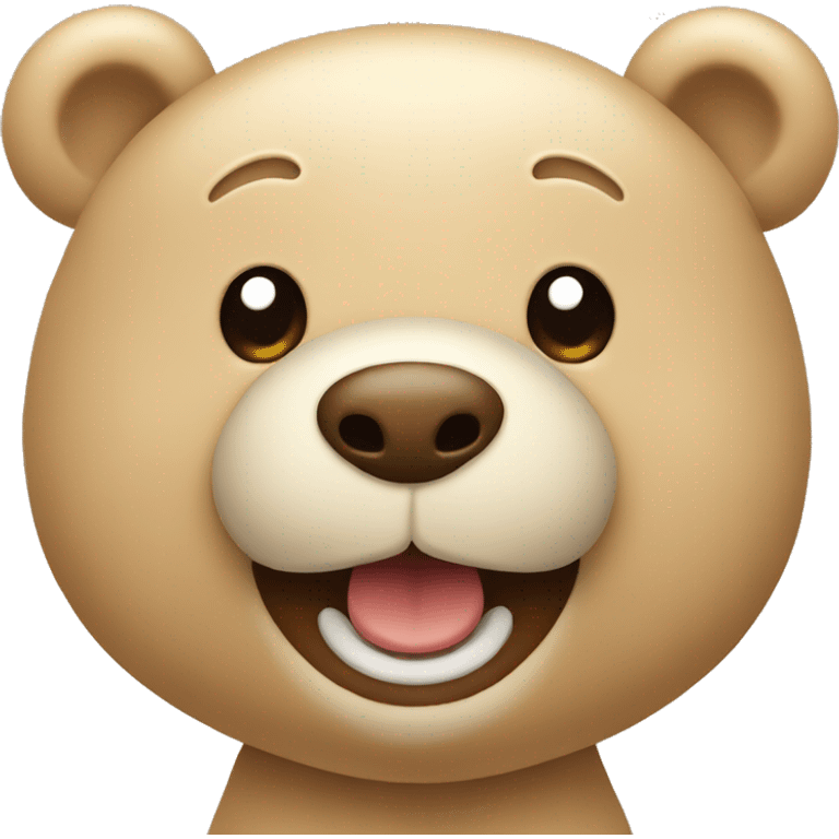 Beige happy teddy emoji