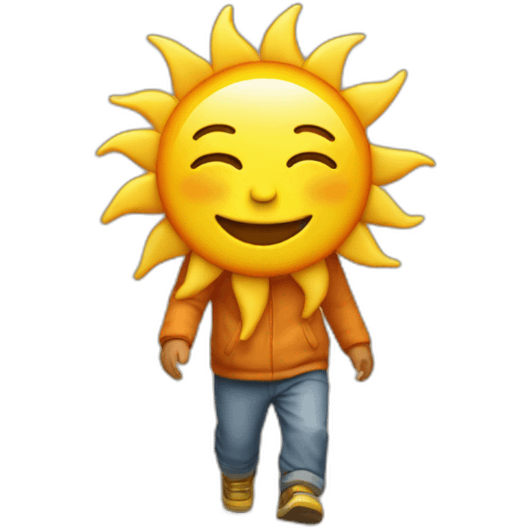 The sun walks down emoji