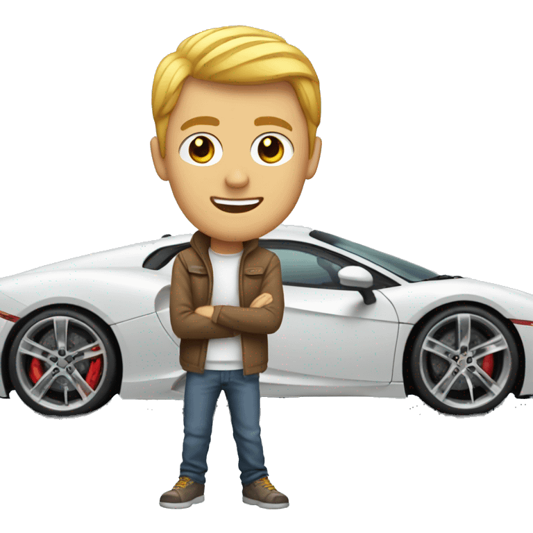 Guy in front of a sportcar  emoji