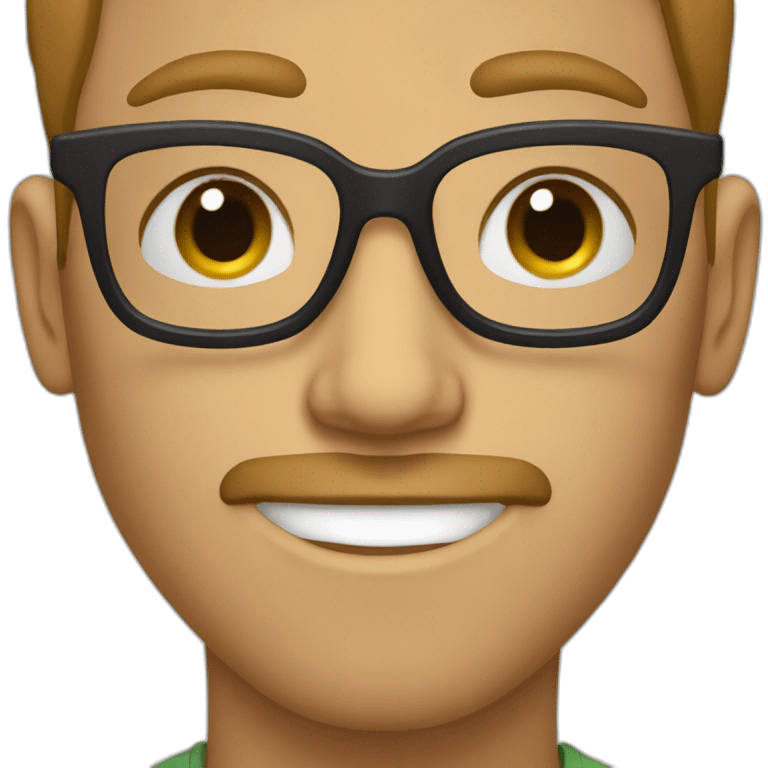 Teenager with glasses and little beard and acne’s emoji