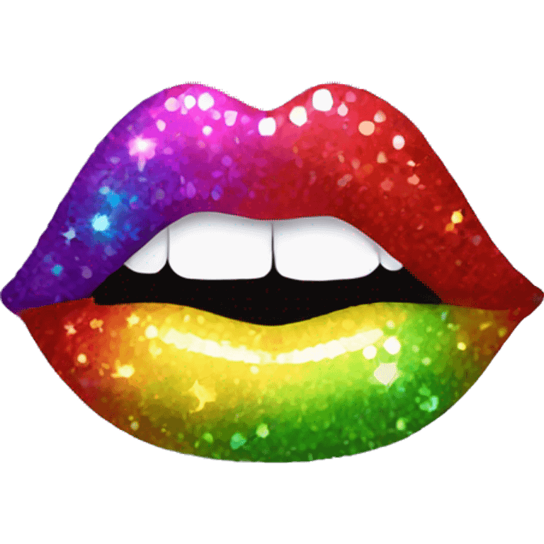 rainbow sparkle lips emoji