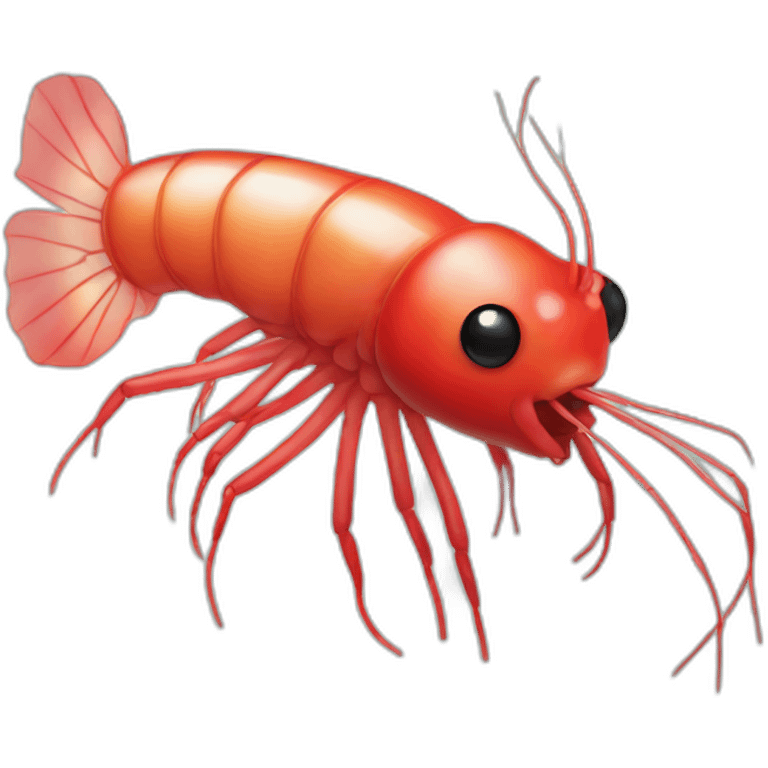 Shrimp red cherry in aquarium emoji