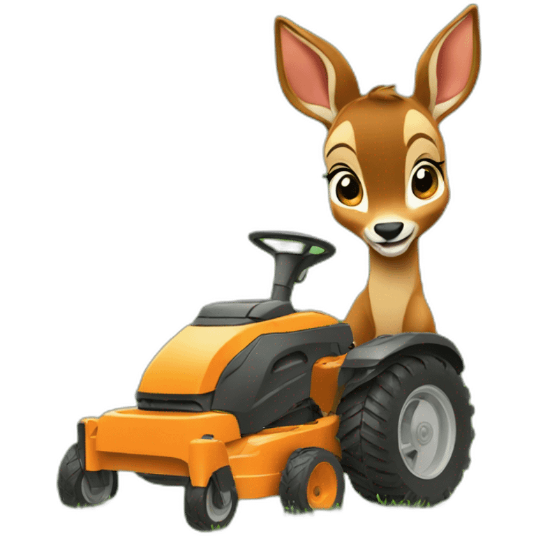 Bambi with lawnmower emoji