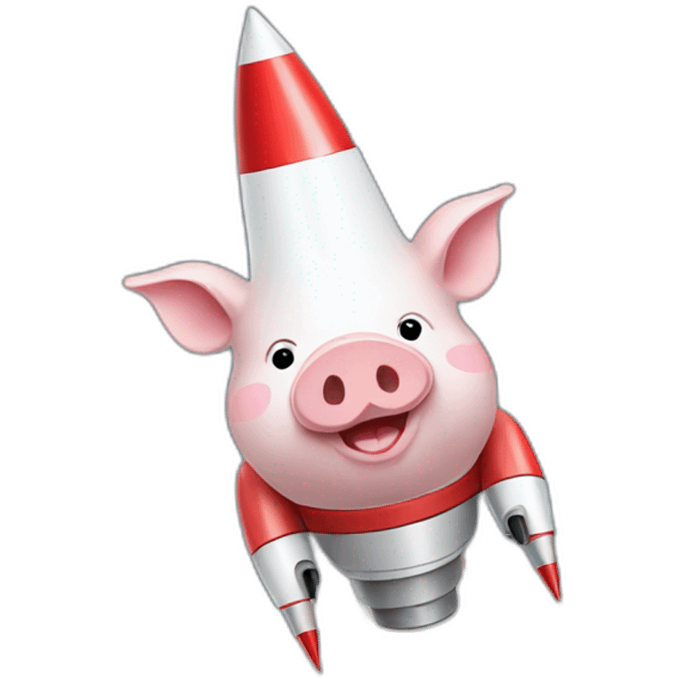 Ukrainian pig on a rocket emoji