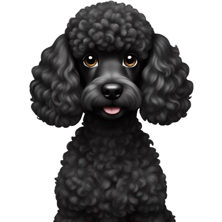 Dog poodle black emoji