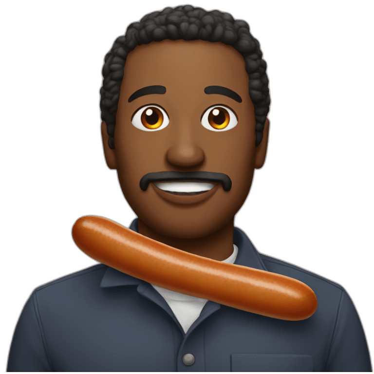 Activist with a sausage emoji