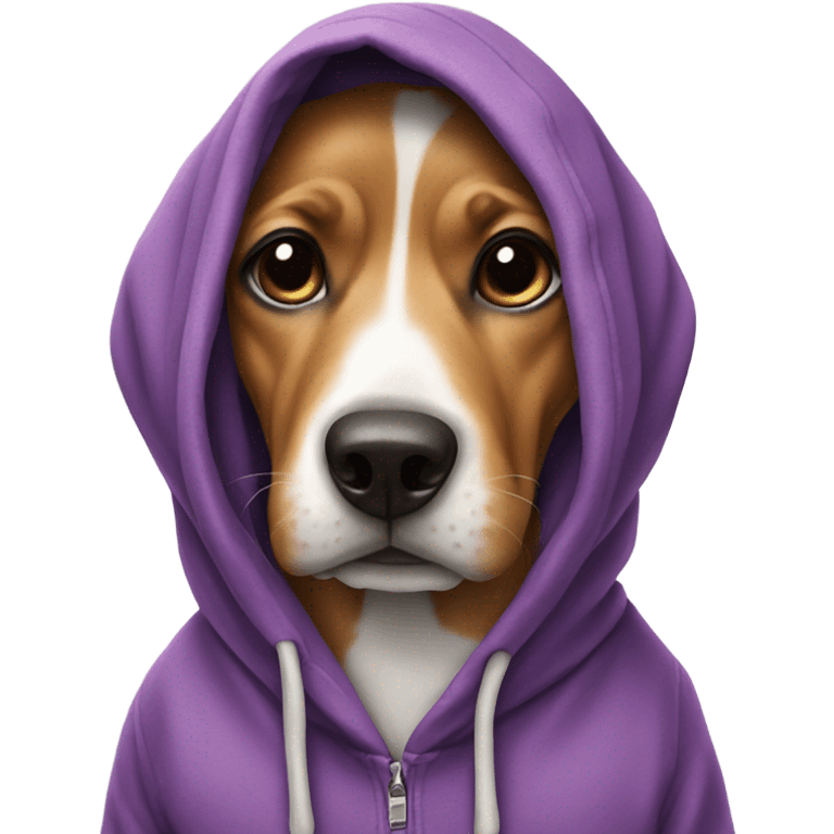 Dog wearing hoodie emoji