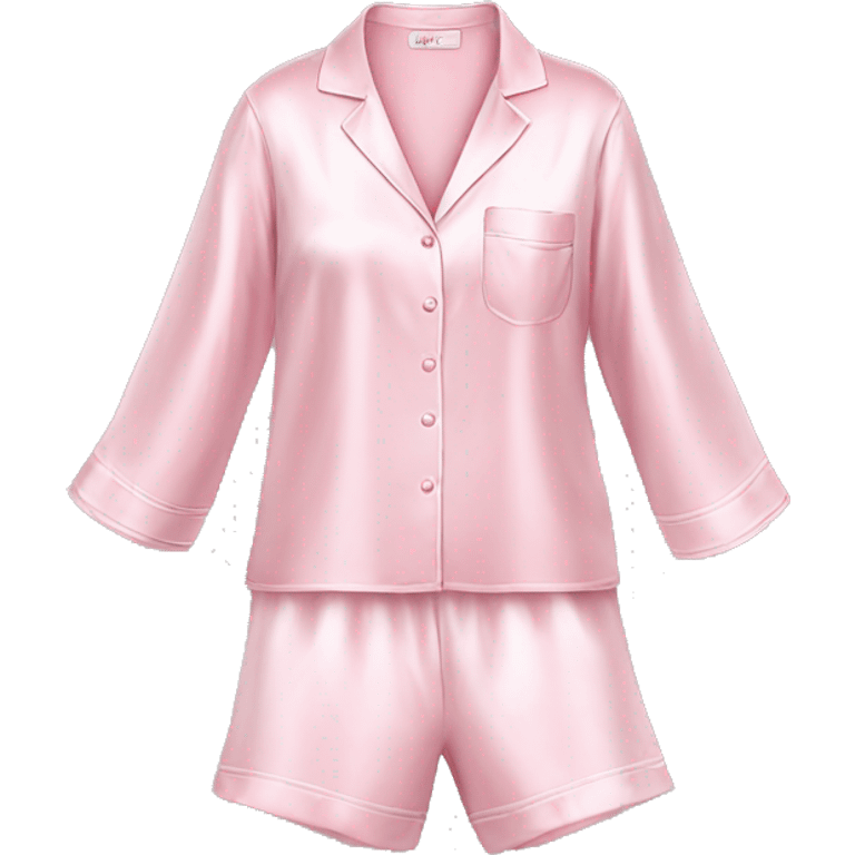 Light pink silk pyjamas set emoji