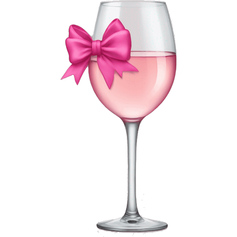 Rose wine glass with pink bow emoji