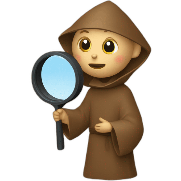 St francis of assisi with a magnifying glass emoji