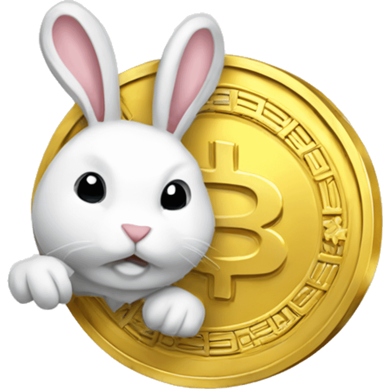 cryptocoin, gold coin, coin white rabbite emoji