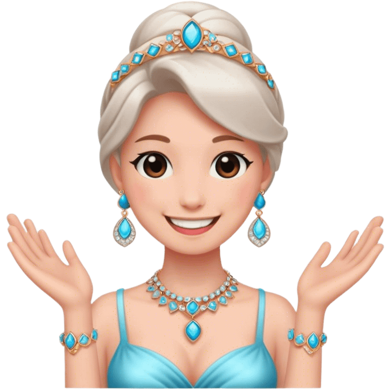 charming smile with jewelry emoji