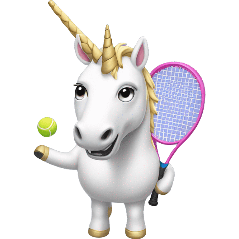 Unicorn with a tennis racket  emoji