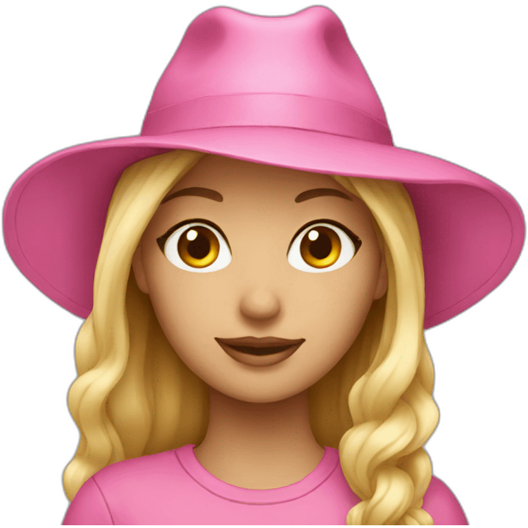 blonde in a pink hat emoji