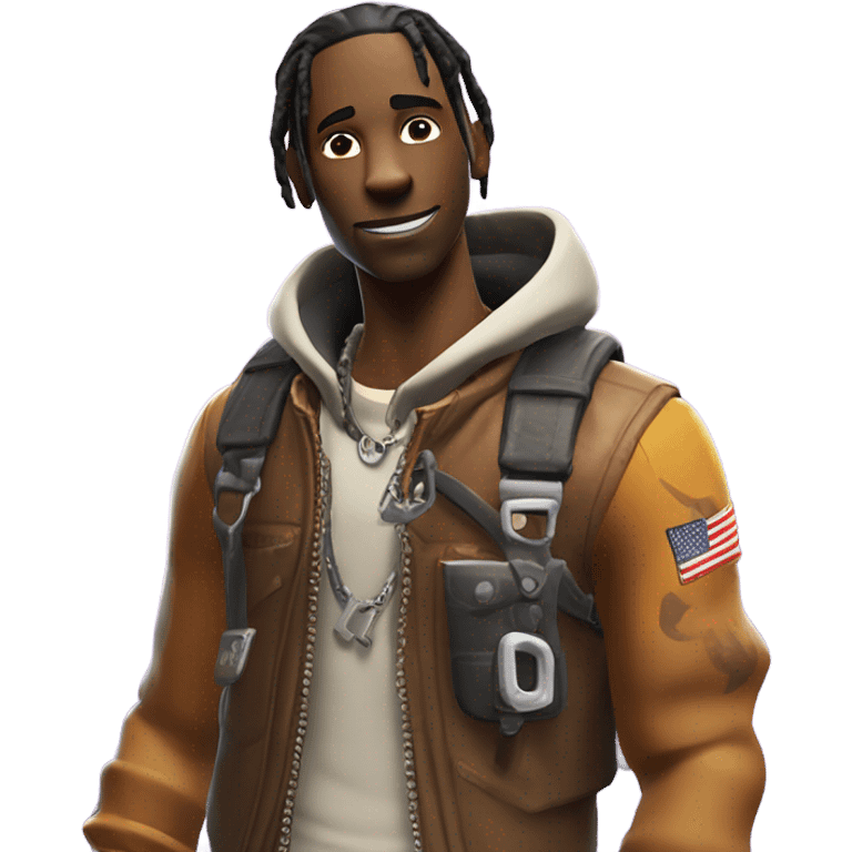 Travis scoot playing Fortnite emoji