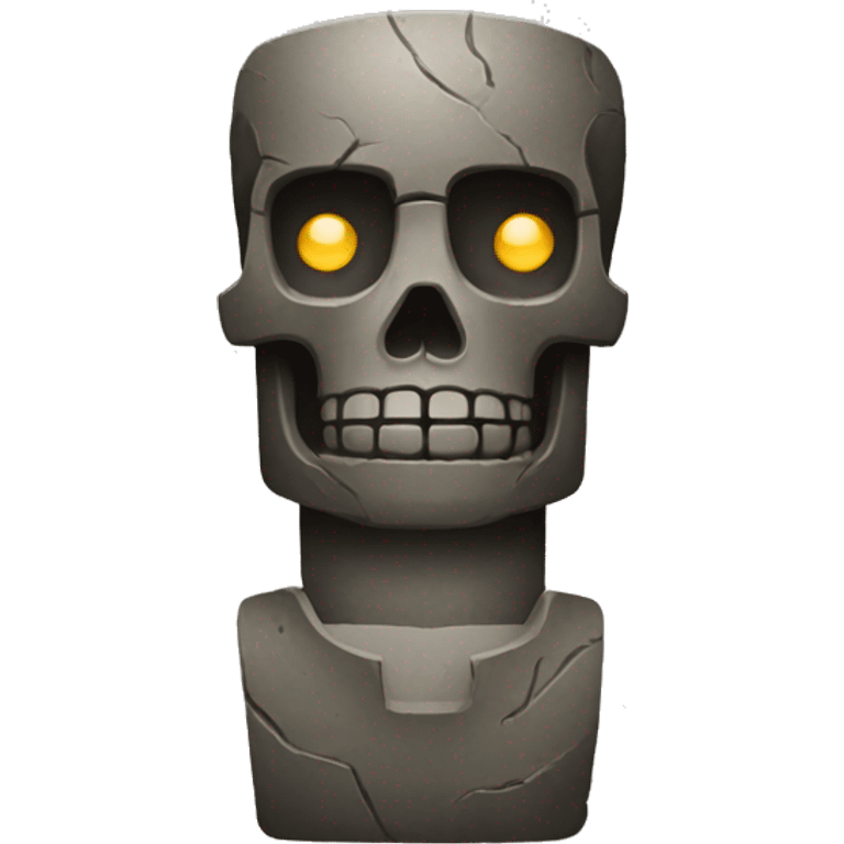 combine the skull and moai emoji emoji