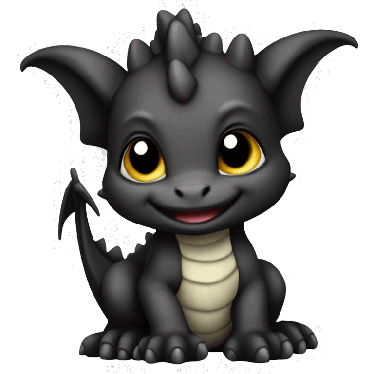 baby dragon color black  emoji