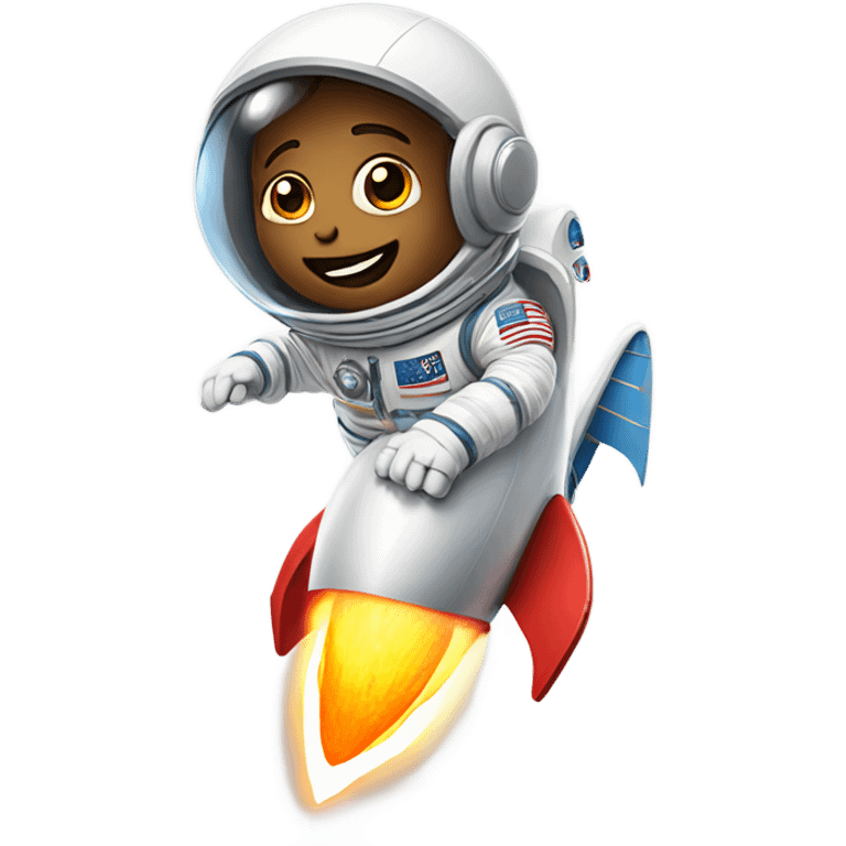 Astronaut riding on rocket ship  emoji