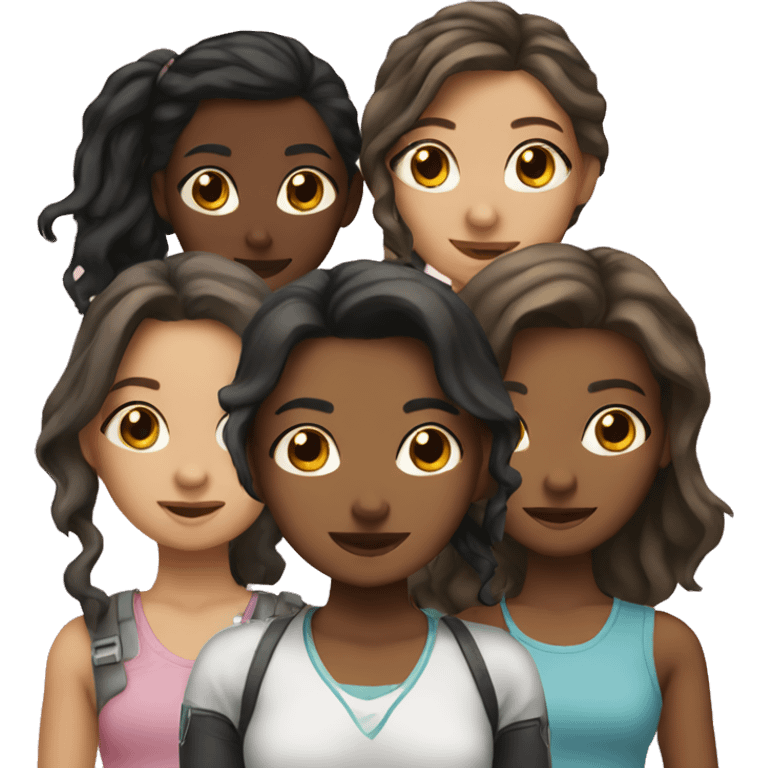 group of 5 girls emoji