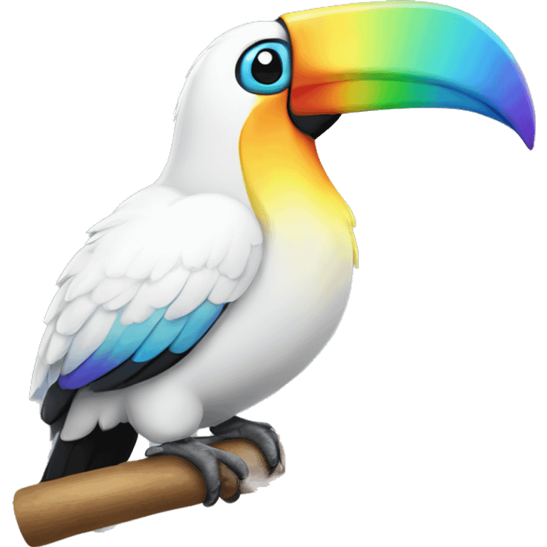 White toucan with rainbow beak  emoji