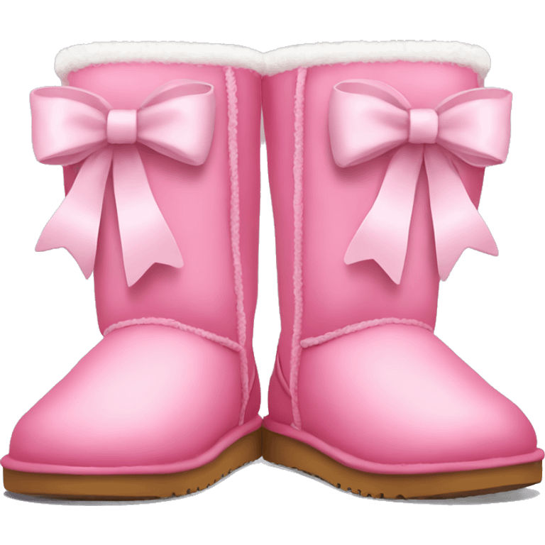 pink ugg boots with a white bow emoji