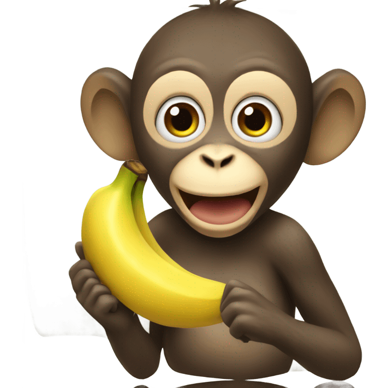 Monkey eating a banana emoji