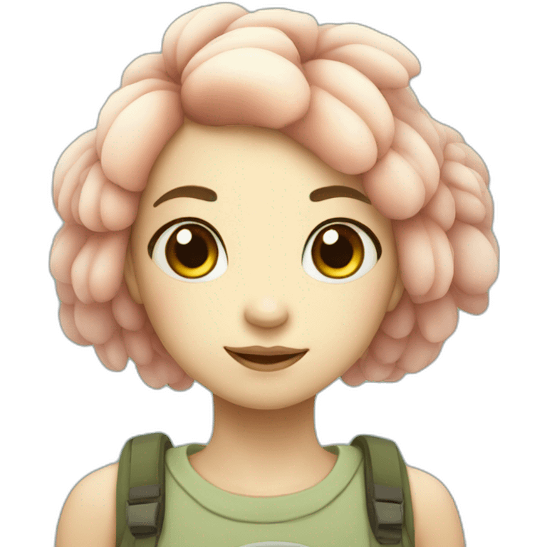 Puffer fish as an human girl emoji