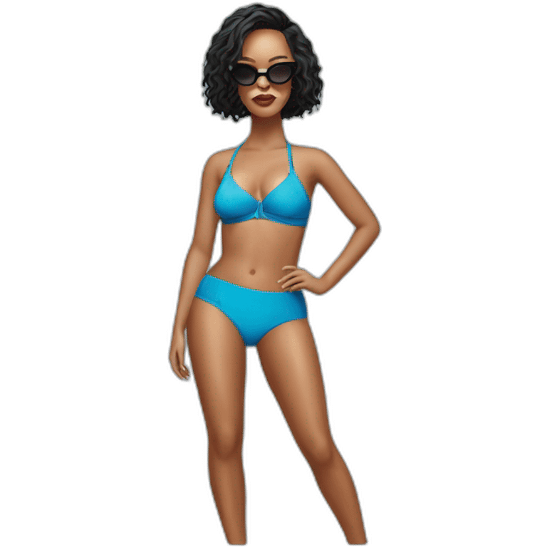 rihanna wearing a swimming trunks hyperrealistic emoji