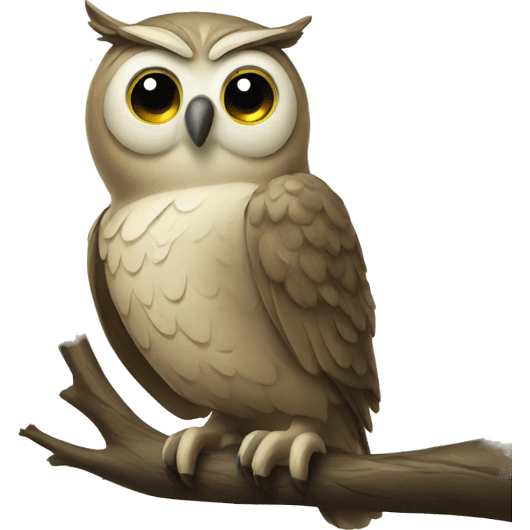 Owl on a branch emoji