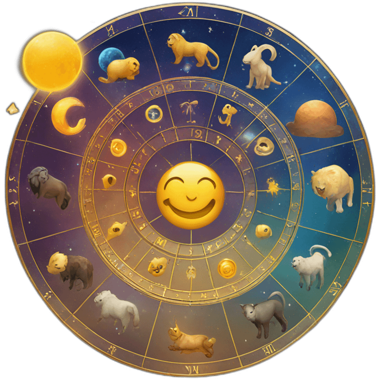 Astrology zodiac signs wheel emoji