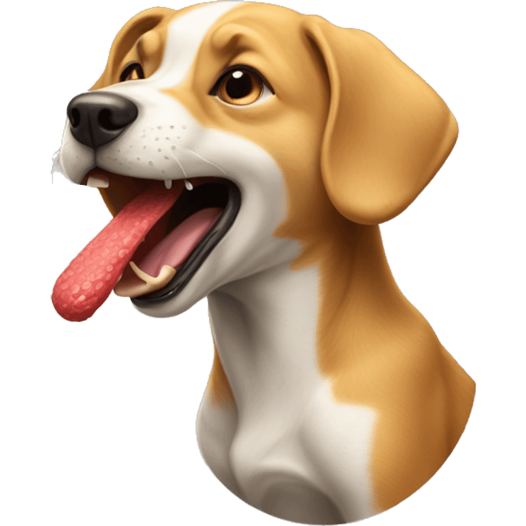 Dog licking something sour emoji