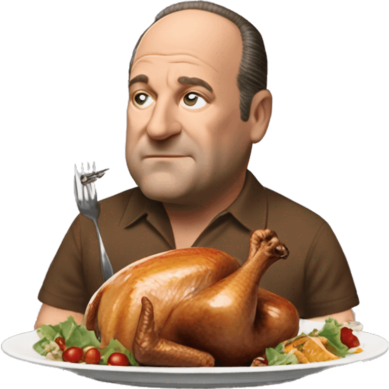 Tony Soprano eating turkey emoji