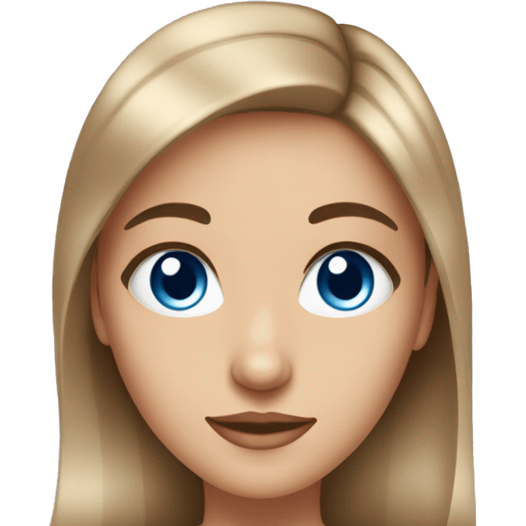 A girl with hair brown and blue eyes that make the skincare  emoji